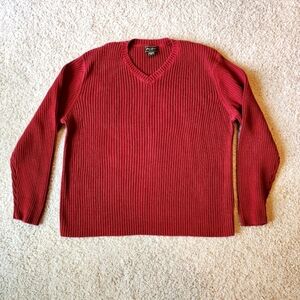 Eddie Bauer classic red ribbed sweater